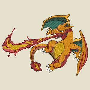 Pokemon Charizard Embroidered Adult Unisex Crewneck Sweatshirt Cozy Gift